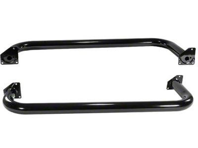 Rugged Ridge 3-Inch Round Nerf Side Step Bars; Gloss Black (87-95 Jeep Wrangler YJ)