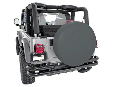 Rugged Ridge Spare Tire Cover; Black Diamond; 27 to 29-Inch Tire Cover (66-18 Jeep CJ5, CJ7, Wrangler YJ, TJ & JK)