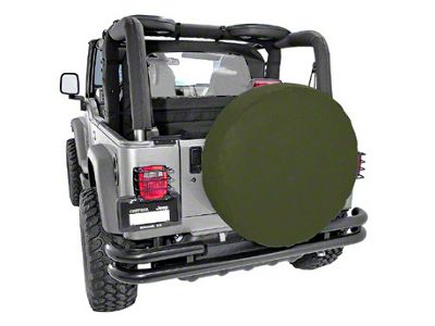 Rugged Ridge Spare Tire Cover; Khaki Diamond; 27 to 29-Inch Tire Cover (66-18 Jeep CJ5, CJ7, Wrangler YJ, TJ & JK)