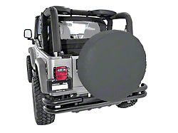 Rugged Ridge Spare Tire Cover; Black Diamond; 33-Inch Tire Cover (66-18 Jeep CJ5, CJ7, Wrangler YJ, TJ & JK)