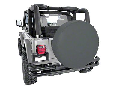 Rugged Ridge Spare Tire Cover; Black Diamond; 33-Inch Tire Cover (66-18 Jeep CJ5, CJ7, Wrangler YJ, TJ & JK)