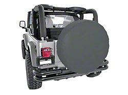 Rugged Ridge Spare Tire Cover; Black Diamond; 35 to 36-Inch Tire Cover (66-18 Jeep CJ5, CJ7, Wrangler YJ, TJ & JK)
