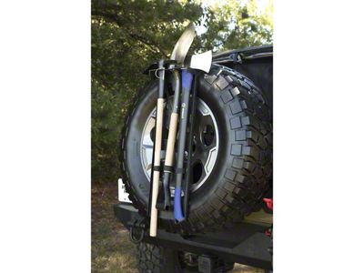 Rugged Ridge Spare Tire Tool Rack System (66-25 Jeep CJ5, CJ7, Wrangler TJ, TJ, JK & JL)