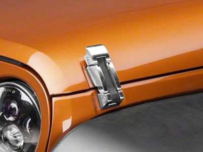 Rugged Ridge Hood Catches; Stainless Steel (07-18 Jeep Wrangler JK)