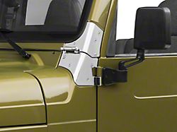 Rugged Ridge Windshield Hinges; Stainless Steel (97-06 Jeep Wrangler TJ)