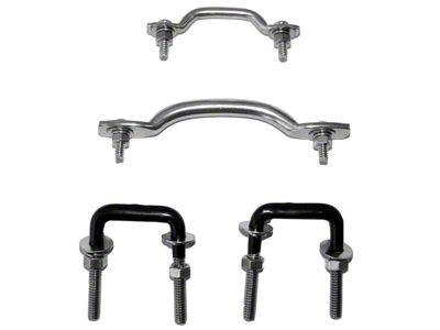 Rugged Ridge Windshield Tie Down Kit; Stainless Steel (87-95 Jeep Wrangler YJ)