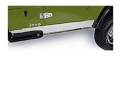 Rugged Ridge Rocker Panel Cover; Stainless Steel (97-06 Jeep Wrangler TJ, Excluding Unlimited)