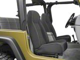 Rugged Ridge High-Back Front Seat; Black Denim (76-02 Jeep CJ5, CJ7, Wrangler YJ & TJ)