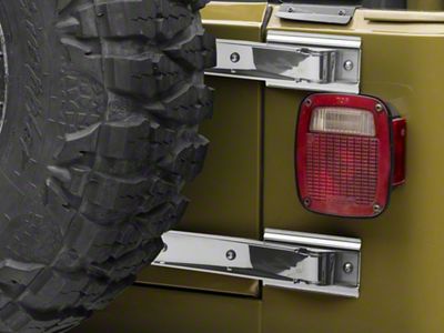 Rugged Ridge Tailgate Hinges; Stainless Steel (97-06 Jeep Wrangler TJ)
