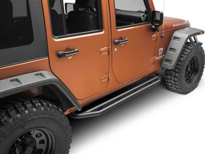 Rugged Ridge RRC Side Armor Guards; Black (07-18 Jeep Wrangler JK 4-Door)