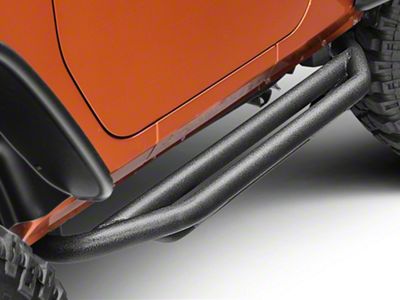 Rugged Ridge RRC Side Armor Guards; Black (07-18 Jeep Wrangler JK 2-Door)