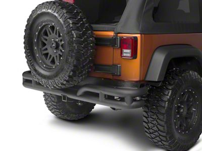 Rugged Ridge 3-Inch Double Tube Rear Bumper; Black (07-18 Jeep Wrangler JK)