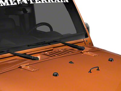 Rugged Ridge Windshield Tie Down Kit; Textured Black (07-12 Jeep Wrangler JK)