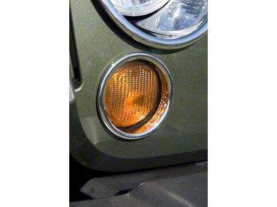 Rugged Ridge Turn Signal Bezel Trim; Chrome (07-18 Jeep Wrangler JK)