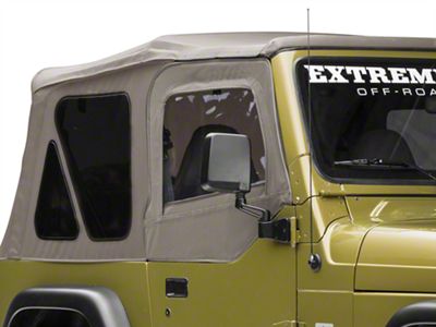 Rugged Ridge Upper Soft Door Kit; Khaki Denim (97-06 Jeep Wrangler TJ)