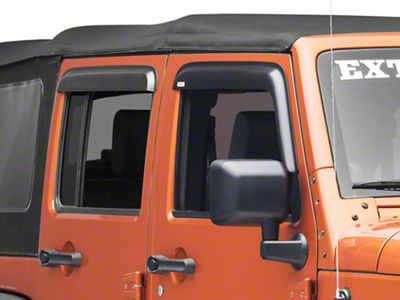 Rugged Ridge Window Visors; Carbon Fiber Finish (07-18 Jeep Wrangler JK 4-Door)