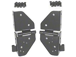 Rugged Ridge Windshield Hinges; Black (76-95 Jeep CJ5, CJ7 & Wrangler YJ)
