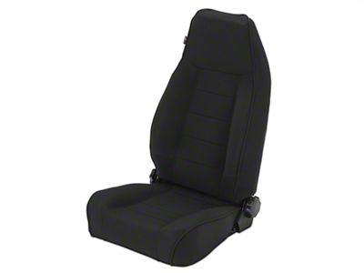 Rugged Ridge High-Back Reclining Front Seat; Black Denim (97-06 Jeep Wrangler TJ)