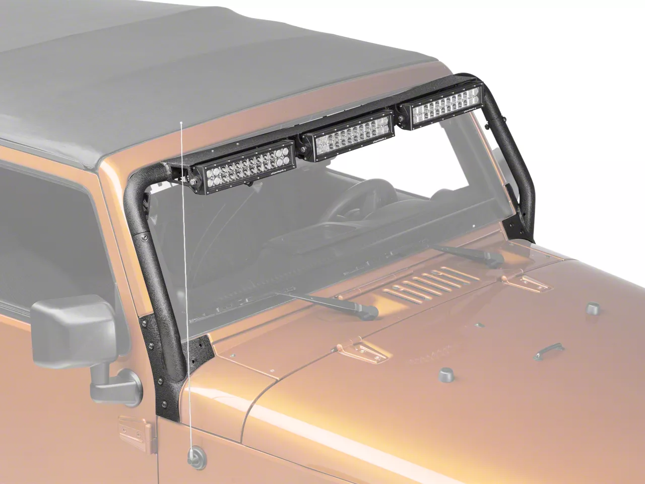 Rugged Ridge Jeep Wrangler LED Light Bars w/ Windshield