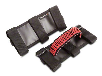 Rugged Ridge Paracord Grab Handles; Red and Black (Universal; Some Adaptation May Be Required)