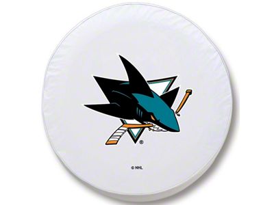 San Jose Sharks Spare Tire Cover; White (66-18 Jeep CJ5, CJ7, Wrangler YJ, TJ & JK)