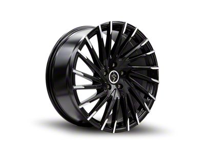 Sapphire Luxury Alloys SX06 Gloss Black with Machined Face Wheel; 22x9; 35mm Offset (07-18 Jeep Wrangler JK)
