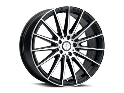 Sapphire Luxury Alloys SX03 Gloss Black with Machined Face Wheel; 22x9; 35mm Offset (18-25 Jeep Wrangler JL)