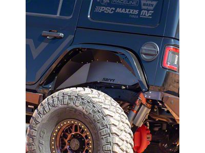 Savvy Offroad High Clearance Aluminum Rear Inner Fenders; Raw (18-25 Jeep Wrangler JL)
