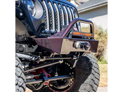 Savvy Offroad Krawler Lite Aluminum Front Bumper with Hoop; Raw (18-25 Jeep Wrangler JL)