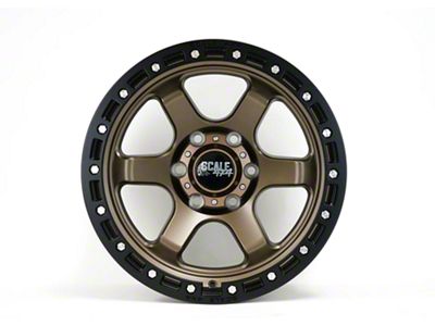 Scale 4x4 Wheels S03 Matte Bronze with Black Beadlock 6-Lug Wheel; 17x9; -25mm Offset (21-25 Bronco, Excluding Raptor)