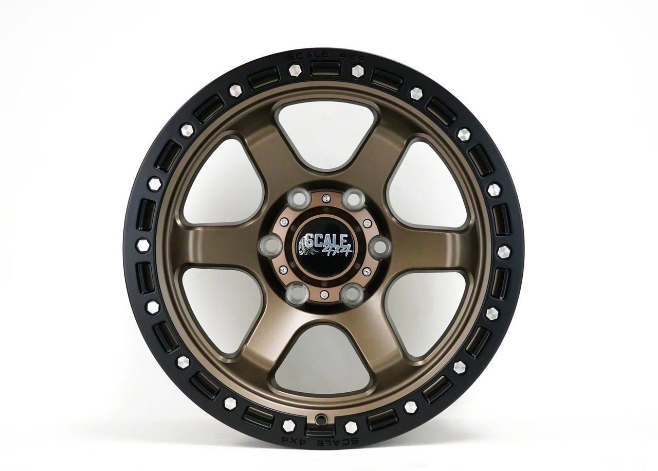 Scale 4x4 Wheels Tacoma S03 Matte Bronze with Black Beadlock 6-Lug ...
