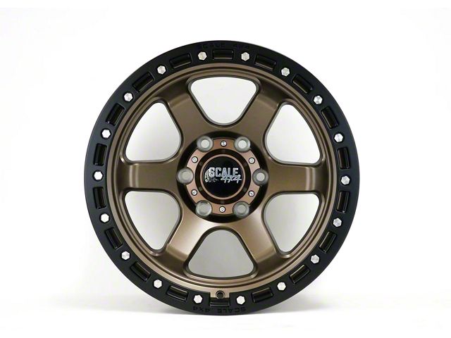 Scale 4x4 Wheels Tacoma S03 Matte Bronze with Black Beadlock 6-Lug ...