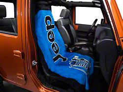 Towel2Go Seat Cover with Jeep and Grille Logo; Blue (Universal; Some Adaptation May Be Required)