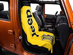 Towel2Go Seat Cover with Jeep and Grille Logo; Yellow (Universal; Some Adaptation May Be Required)