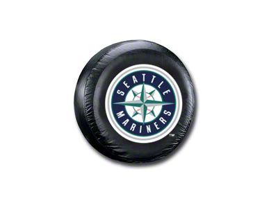 Seattle Mariners MLB Spare Tire Cover; Black; Large (66-18 Jeep CJ5, CJ7, Wrangler YJ, TJ & JK)