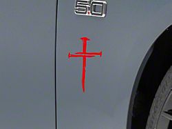 SEC10 Cross of Nails Decal; Red (Universal; Some Adaptation May Be Required)