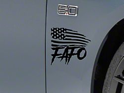 SEC10 FAFO Small Flag Decal; Gloss Black (Universal; Some Adaptation May Be Required)