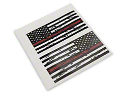 SEC10 Small Distressed Flag Decals; Red Line (Universal; Some Adaptation May Be Required)