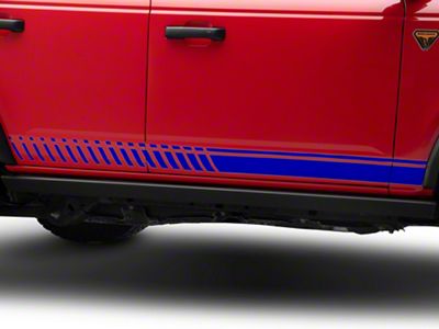 SEC10 Dashed Rocker Stripes; Blue (21-25 Bronco)