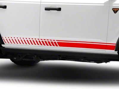 SEC10 Dashed Rocker Stripes; Red (21-25 Bronco)
