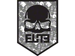 SEC10 ELiTE Skull Badge Decal; Gray Digital Camo