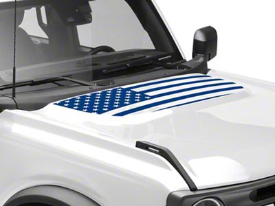 SEC10 Hood Flag Decal; Blue (21-25 Bronco, Excluding Raptor)