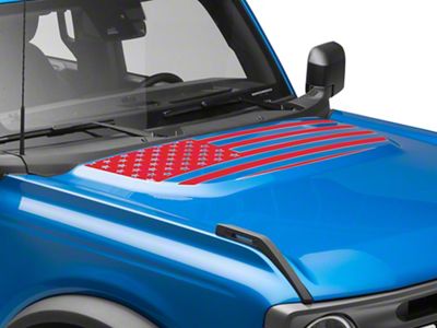 SEC10 Hood Flag Decal; Red (21-25 Bronco, Excluding Raptor)