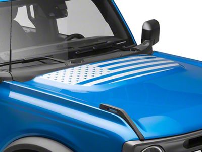 SEC10 Hood Flag Decal; Silver (21-25 Bronco, Excluding Raptor)