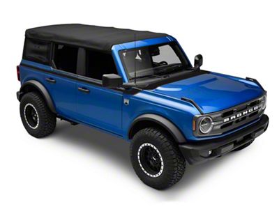 SEC10 Hood and Side Stripes; Gloss Black (21-25 Bronco 4-Door)