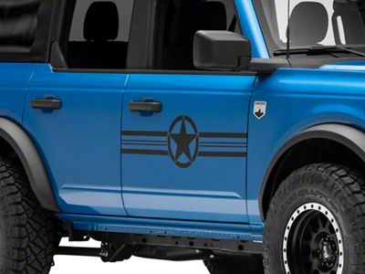 SEC10 Large Stars and Stripes Accent Decal; Gloss Black (Universal; Some Adaptation May Be Required)
