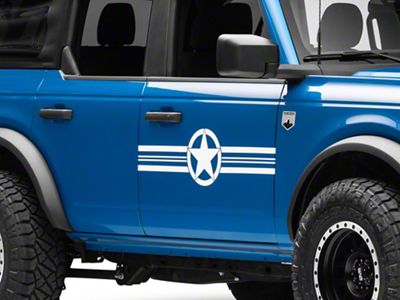 SEC10 Large Stars and Stripes Accent Decal; White (Universal; Some Adaptation May Be Required)