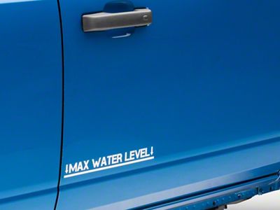 SEC10 Max Water Level Decal; White