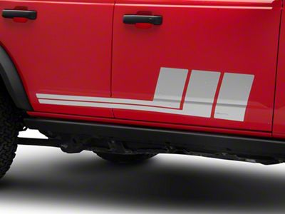 SEC10 Side Stripes; Silver (21-25 Bronco)