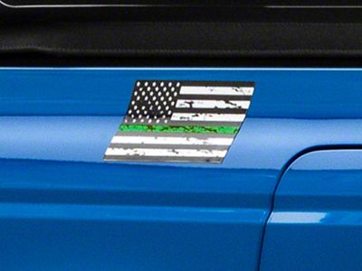 SEC10 Small Distressed Flag Decals; Green Line (Universal; Some Adaptation May Be Required)